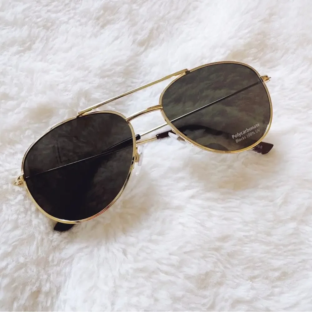Tommy Gold Minimalist Aviator Sunglasses